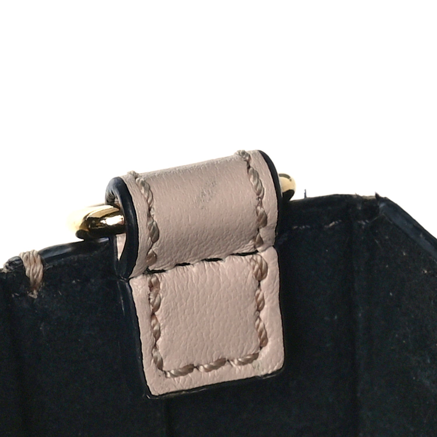 Fendi Vitello Fluffy Logo Small Shopping Bag Rosa Quarzo Black 12 of 12
