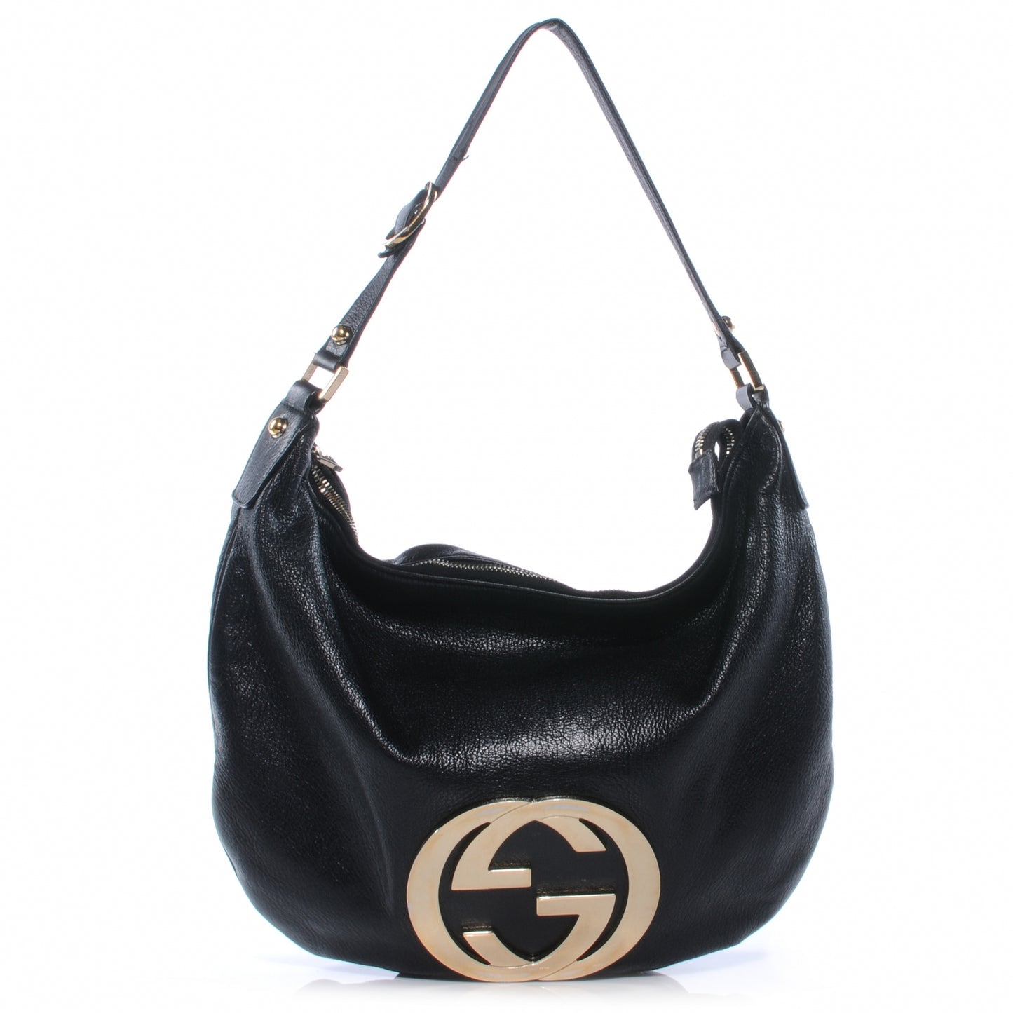 Leather Small Blondie Hobo Black