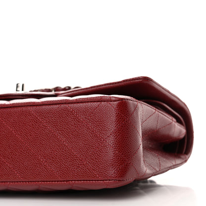 Chanel Caviar Quilted Medium Double Flap Dark Red 10 of 10
