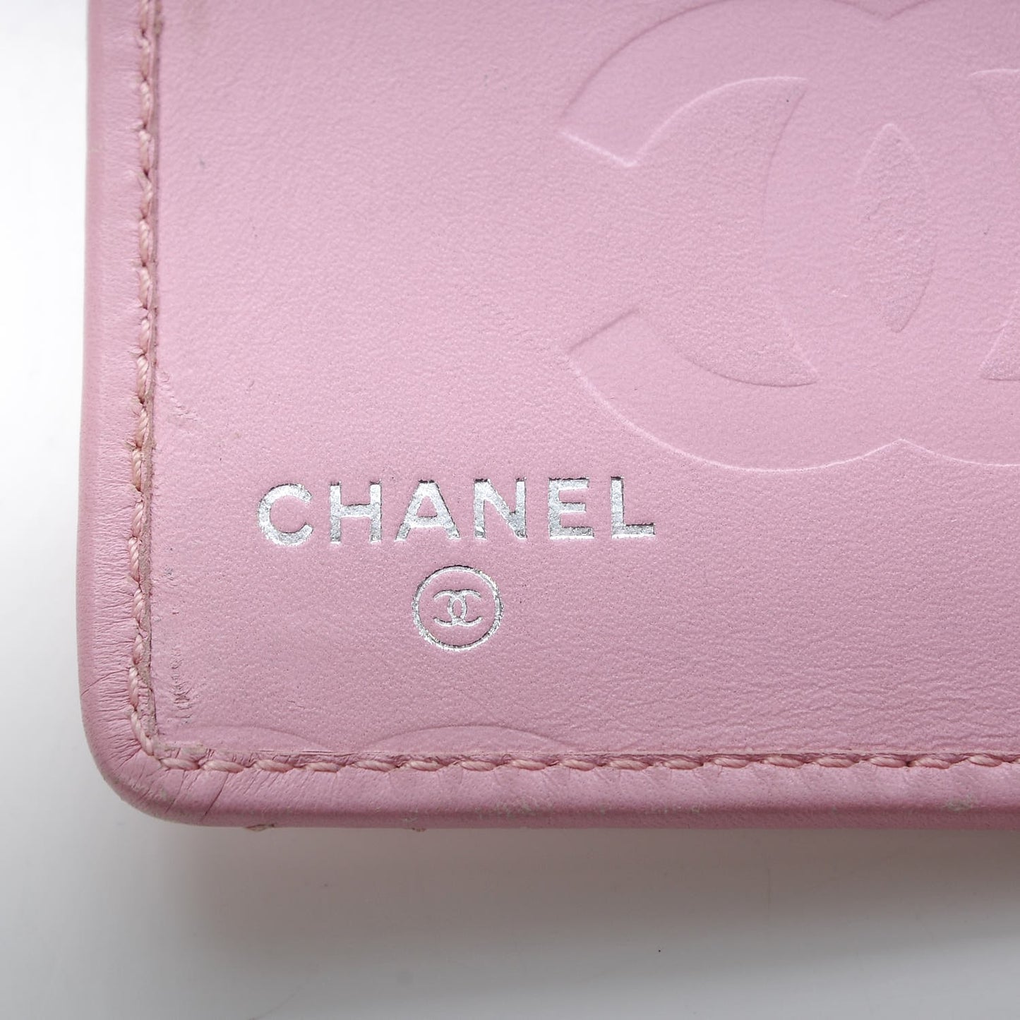 Calfskin Quilted Small Cambon Agenda Planner Pink