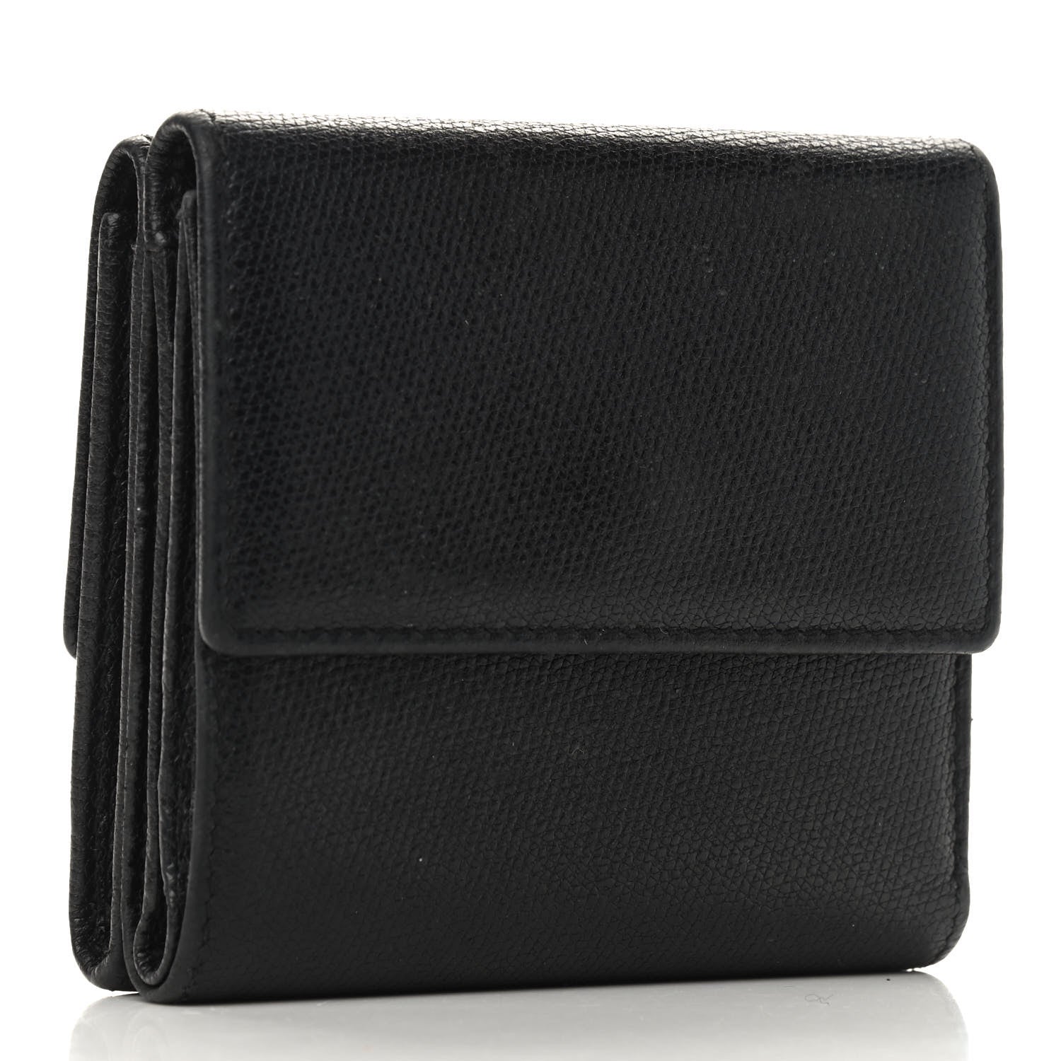 Chanel Grained Calfskin CC Button Flap Wallet Black 3 of 9