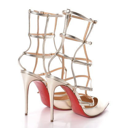Christian Louboutin Metallic Nappa Kadreyana 100 Pumps 42 Sahara 4 of 7