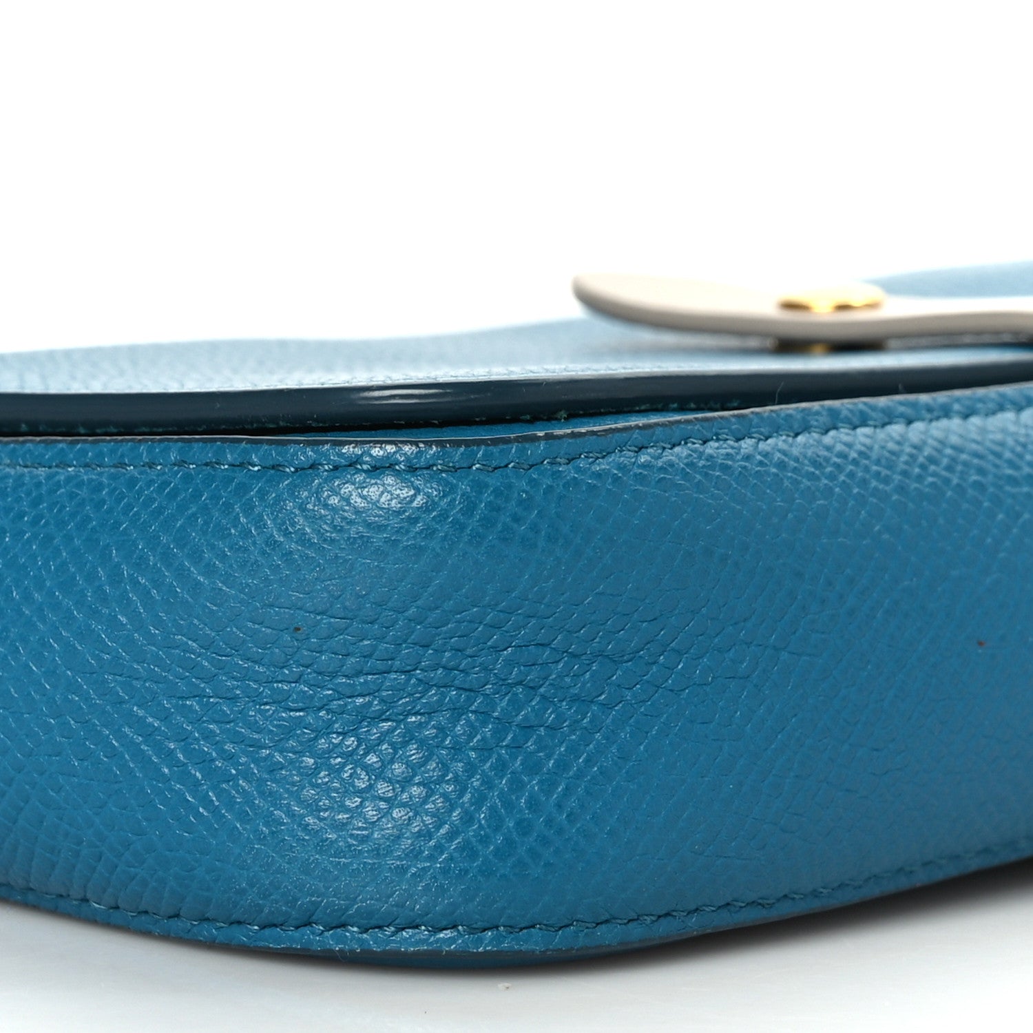Celine Grained Shiny Calfskin Strap Clutch Blue 7 of 9