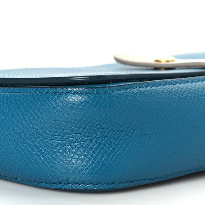 Celine Grained Shiny Calfskin Strap Clutch Blue 7 of 9