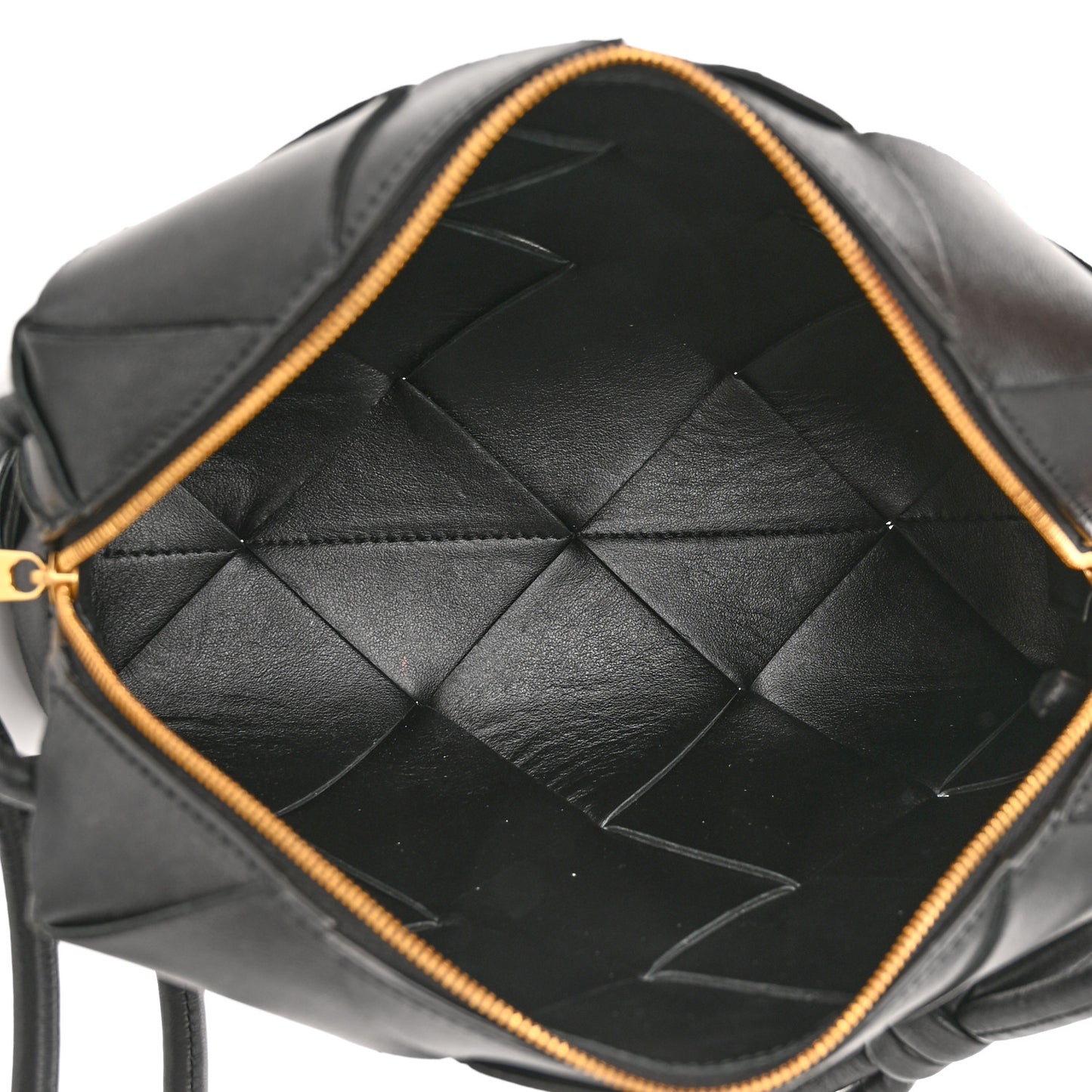 Lambskin Maxi Intrecciato Small Cassette Camera Bag Black