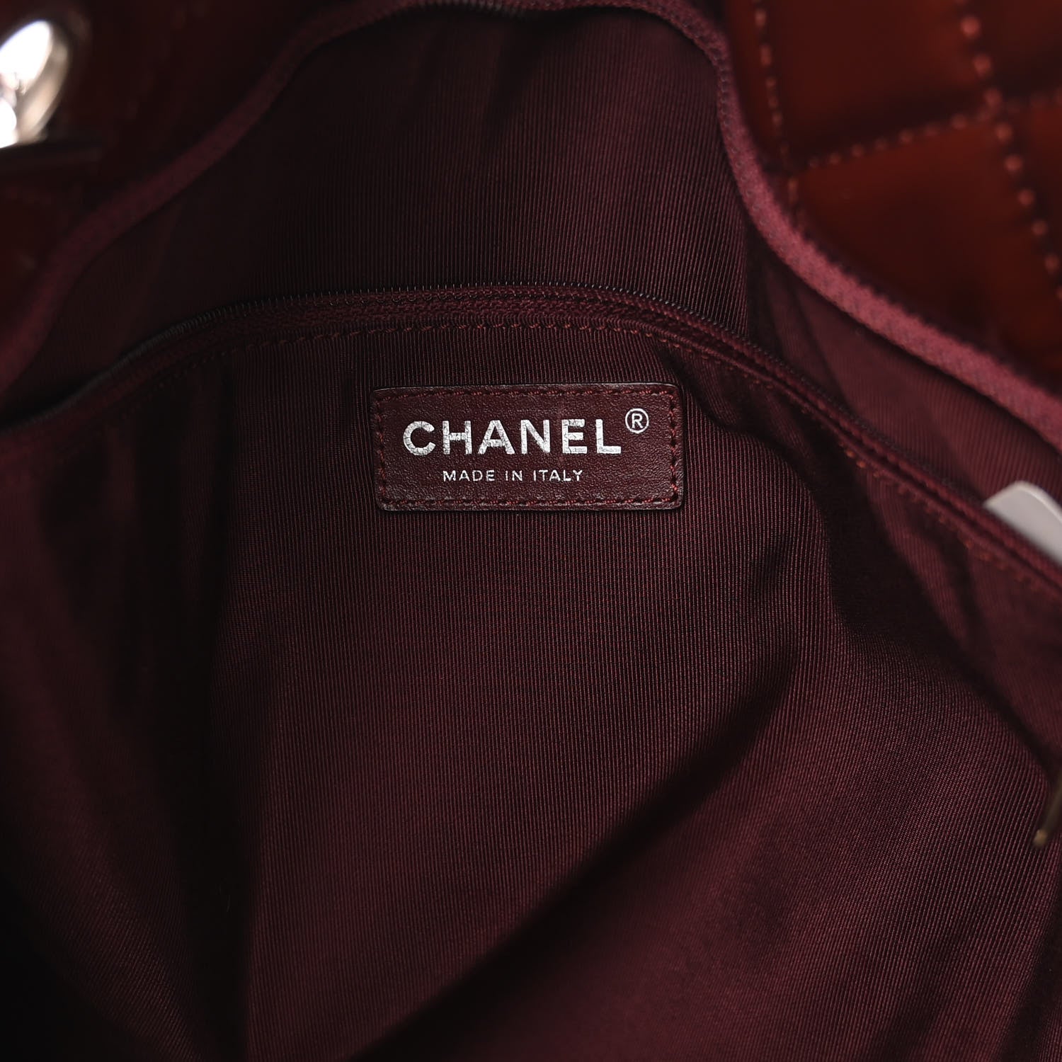 Chanel Patent Quilted Large Chic and Glitter Tote Dark Red 6 of 10