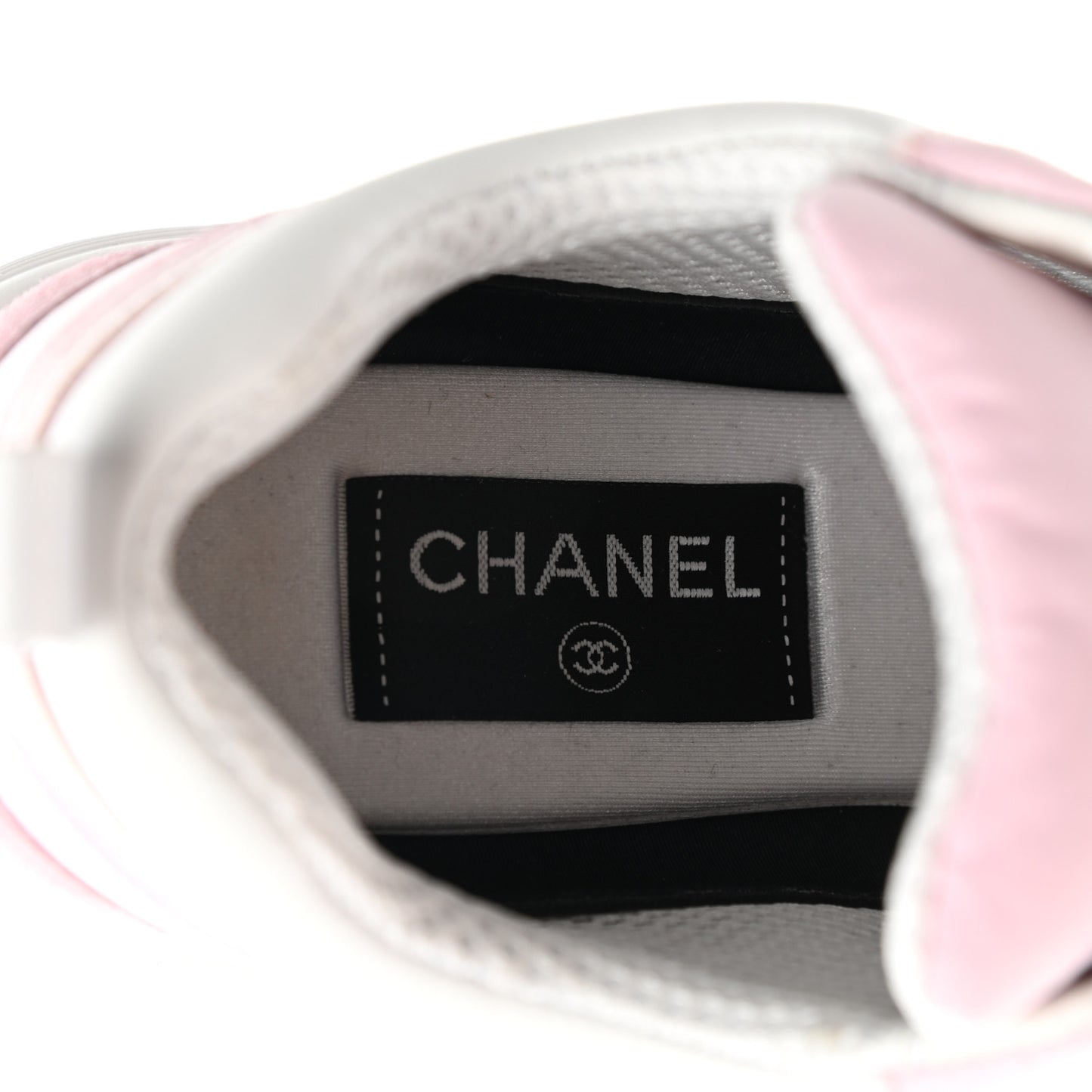 Nylon Calfskin Suede Womens CC Sneakers 38.5 Pink