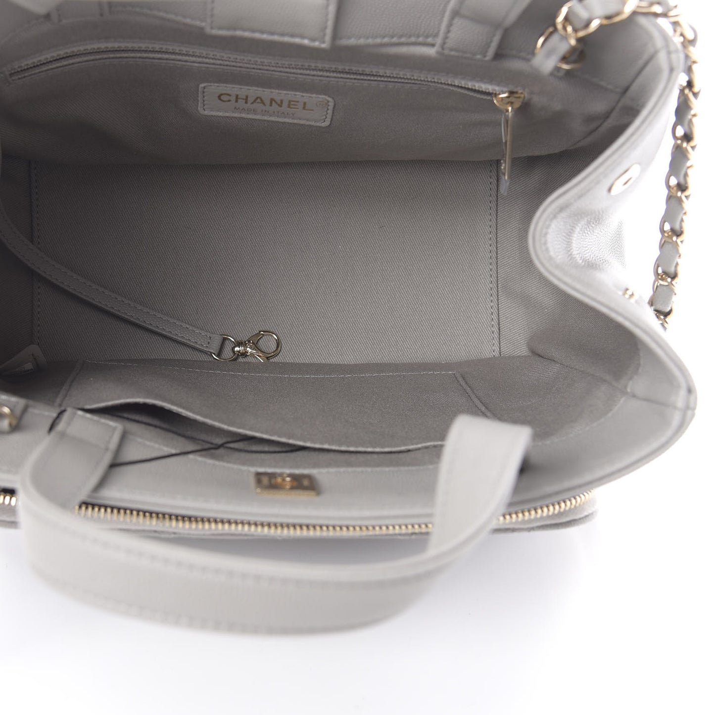 Caviar Quilted Small Business Affinity Shopping Bag Grey