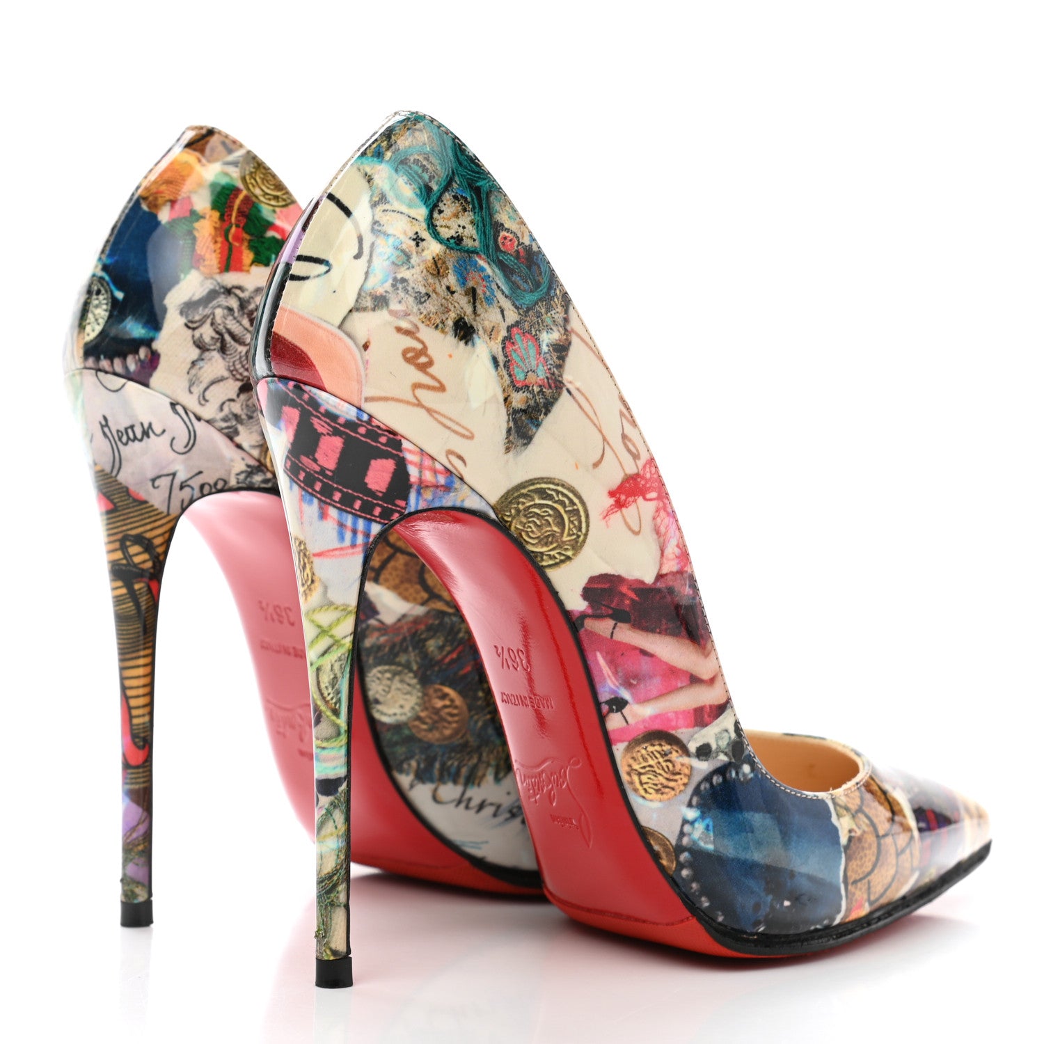 Christian Louboutin Patent Trash Pigalle Follies 100 Pumps 36.5 Multicolor 4 of 10