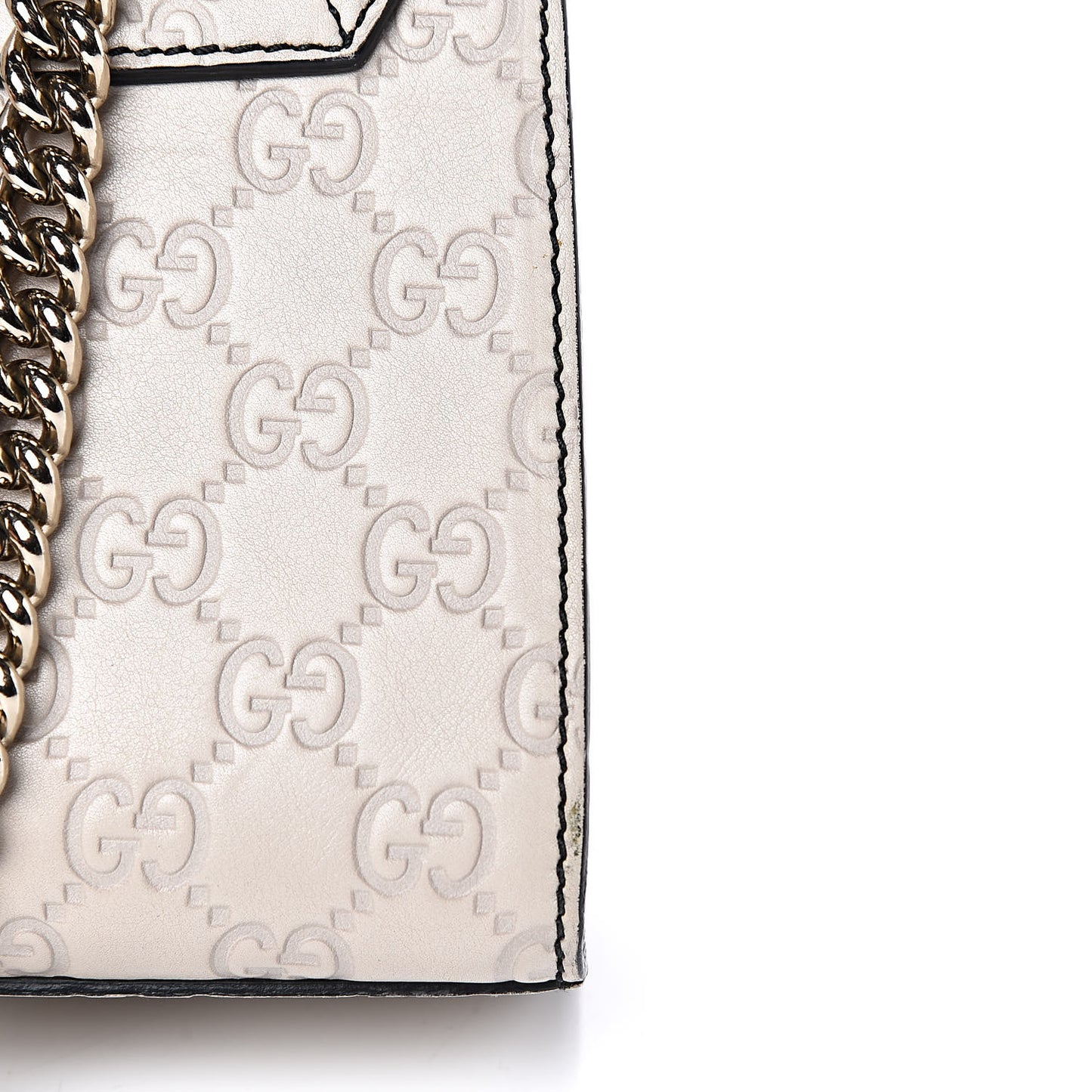 Guccissima Signature Medium Emily Chain Shoulder Bag Mystic White