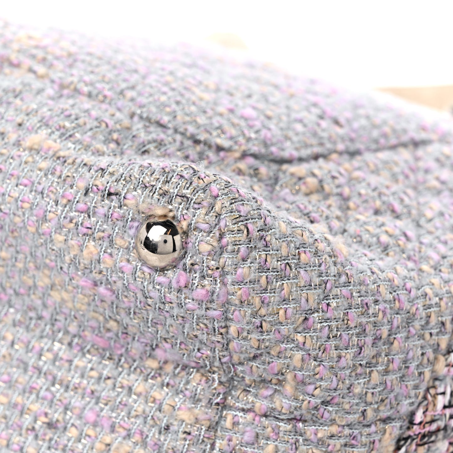 Tweed Quilted Cambon Tote Grey