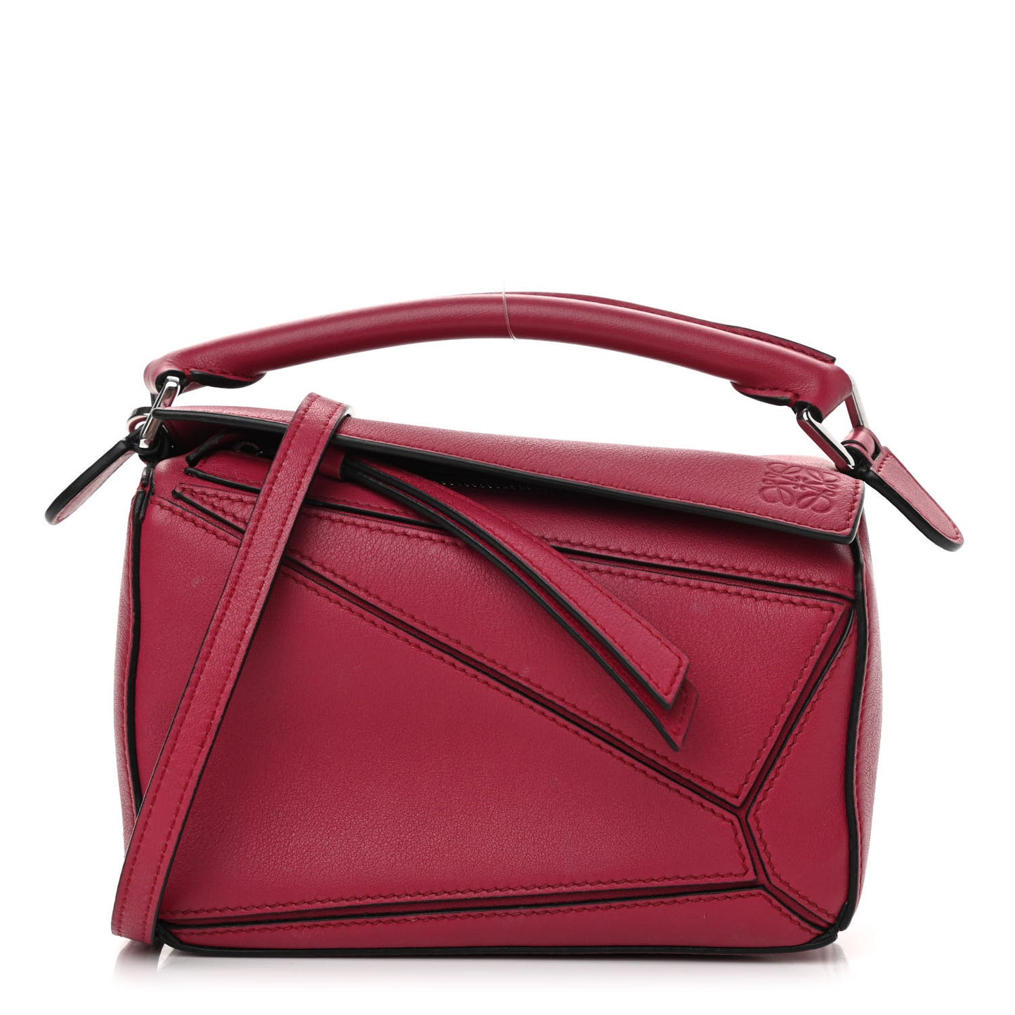 Calfskin Mini Puzzle Bag Raspberry