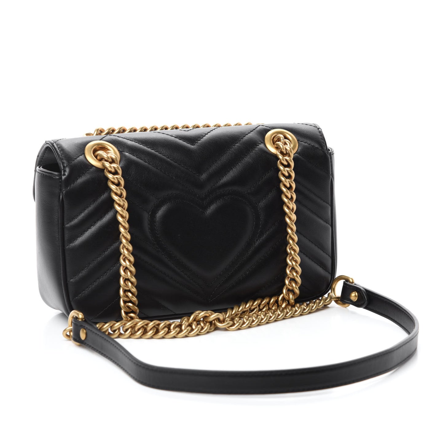 Calfskin Matelasse Mini GG Marmont Shoulder Bag Black