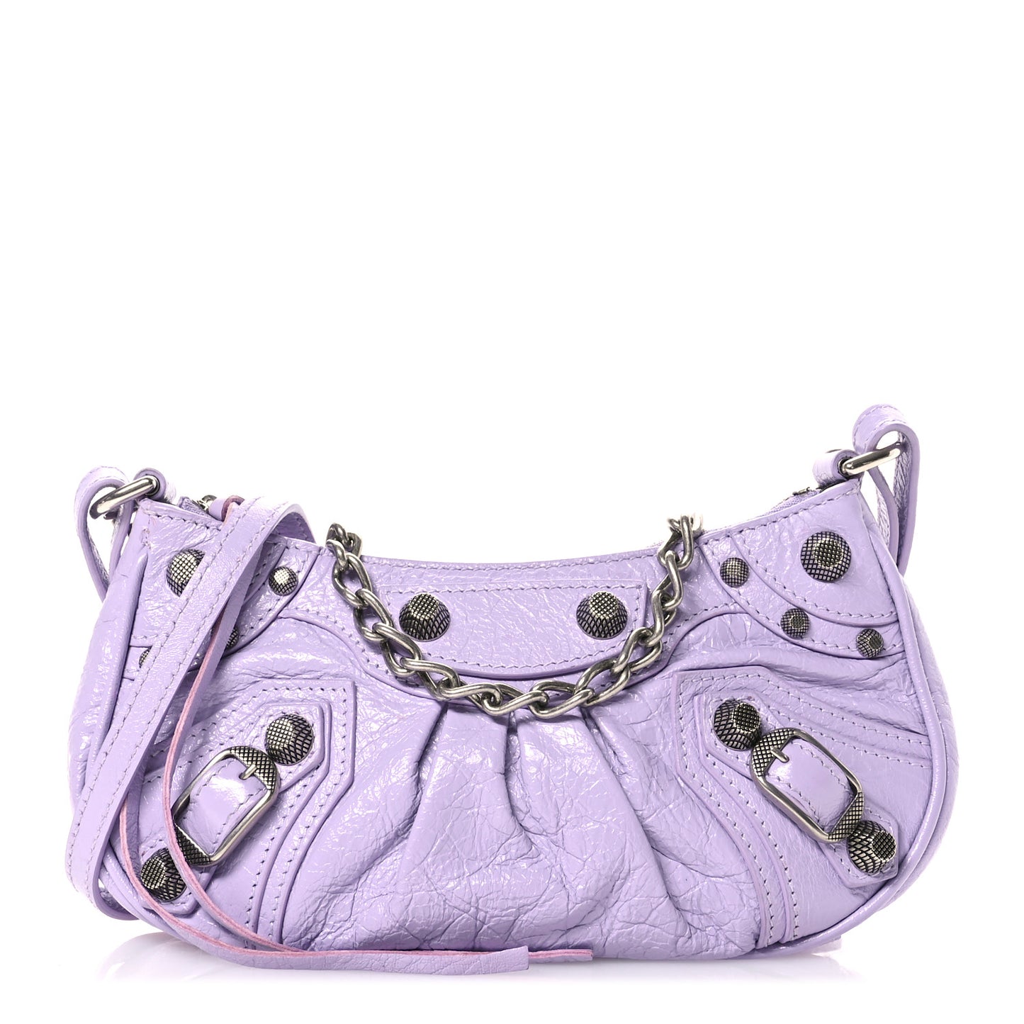 Agneau Arena Le Cagole Mini Purse With Chain Lilac