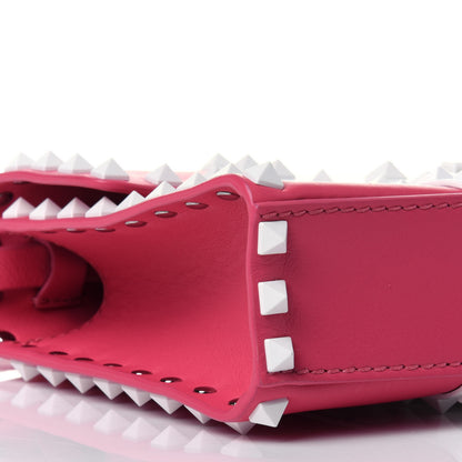 Valentino Garavani Vitello Colorblock Medium Free Rockstud Flip Lock Crossbody Bag Shadow Pink Optic White 7 of 9