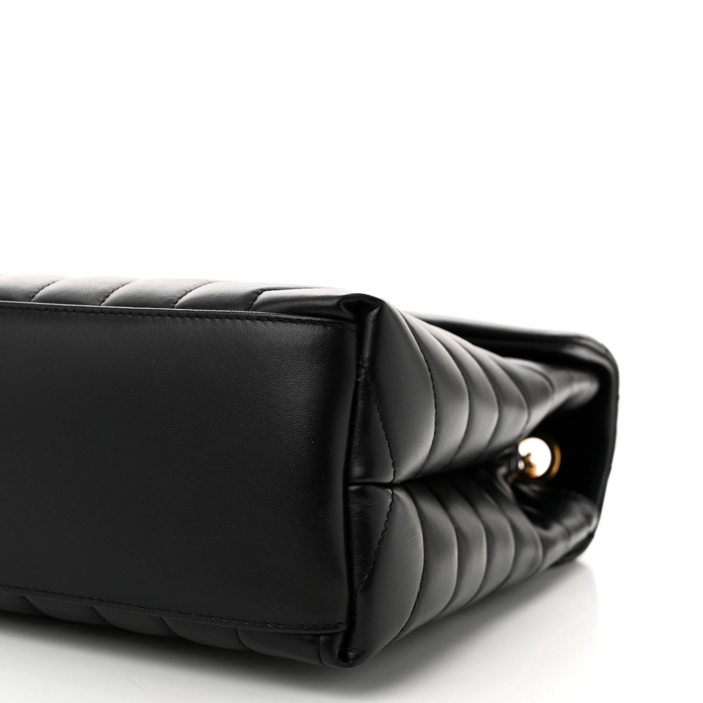 Calfskin Y Quilted Monogram Medium Loulou Chain Satchel Black