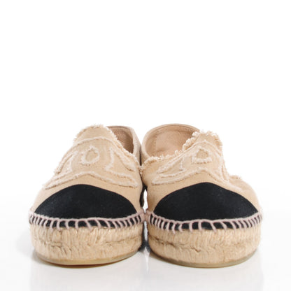 Chanel Toile CC Espadrilles 36 Beige Black 2 of 7