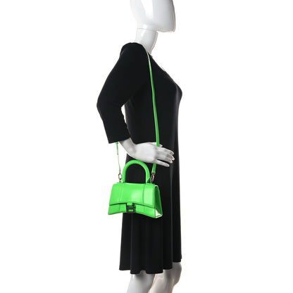 Balenciaga Shiny Box Calfskin Hourglass Top Handle Bag XS Fluo Green 2 of 11