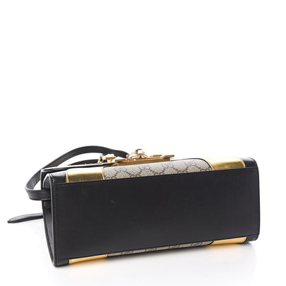 Gucci GG Supreme Monogram Small Osiride Top Handle Bag Black Gold 4 of 15