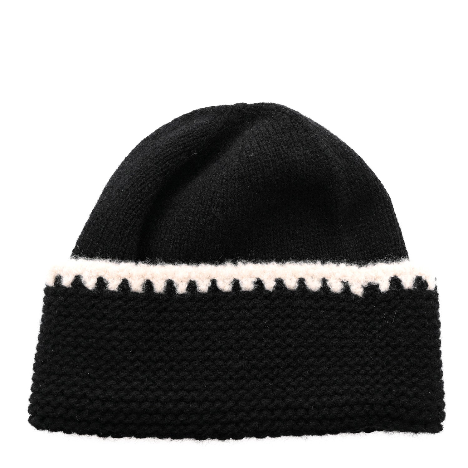 Chanel Cashmere CC Logo Beanie Hat Black 3 of 4