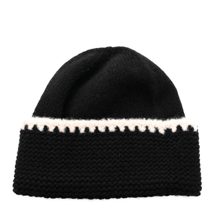 Chanel Cashmere CC Logo Beanie Hat Black 3 of 4
