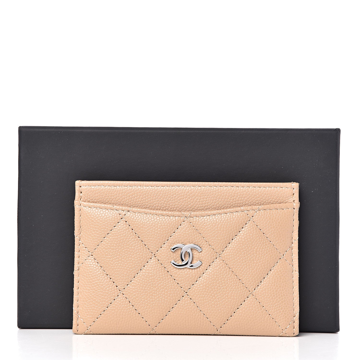 Chanel Caviar Quilted Card Holder Beige 9 of 9