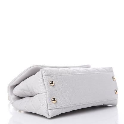 Chanel Caviar Quilted Mini Coco Handle Flap Light Grey 4 of 10