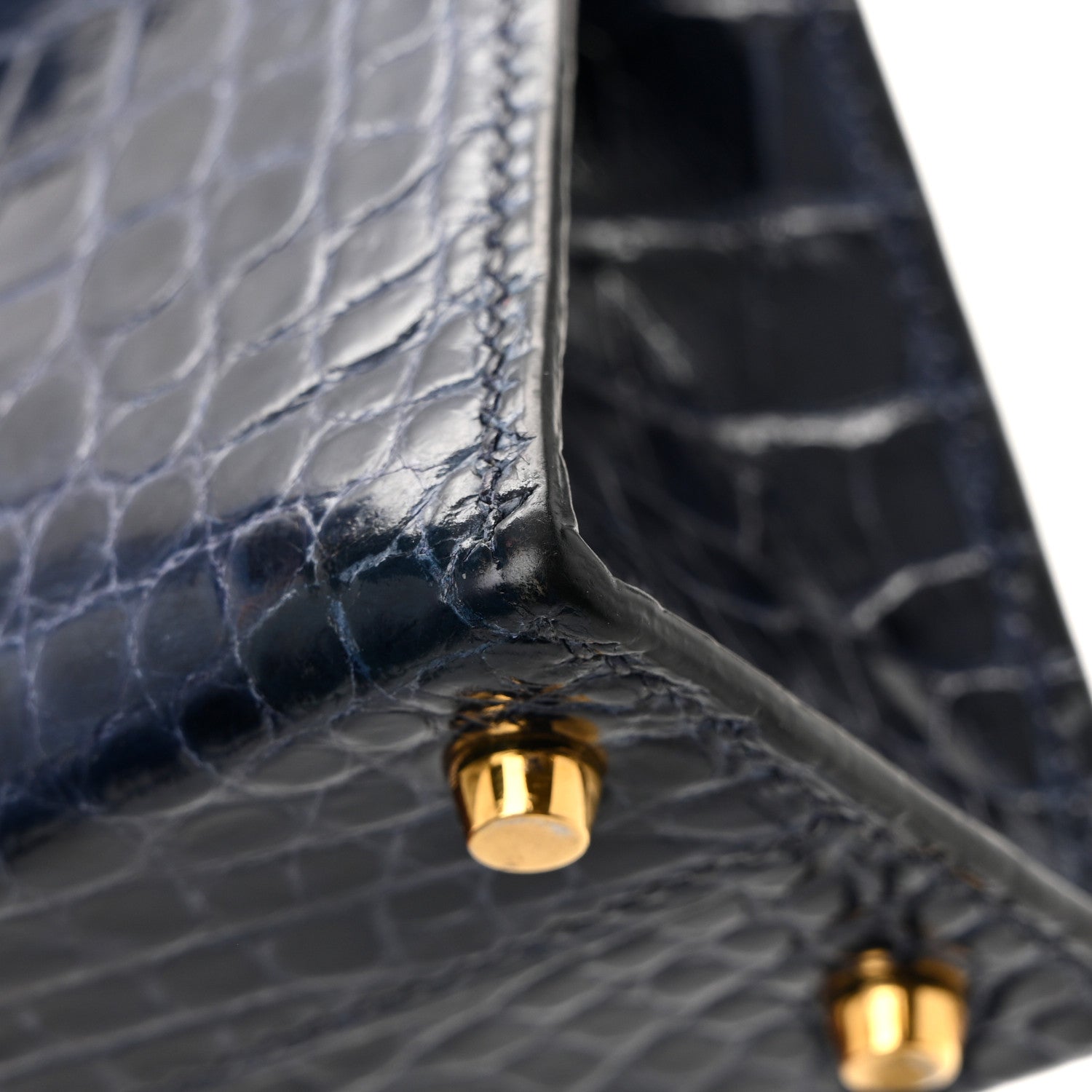 Hermes Shiny Alligator Mini Kelly Sellier 20 Bleu Saphir 13 of 14