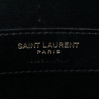 Saint Laurent Grain De Poudre Chevron Monogram Large Bill Pouch Black 12 of 18