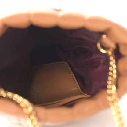 Burberry Lambskin Quilted Micro Lola Bucket Bag Maple Brown 5 of 9