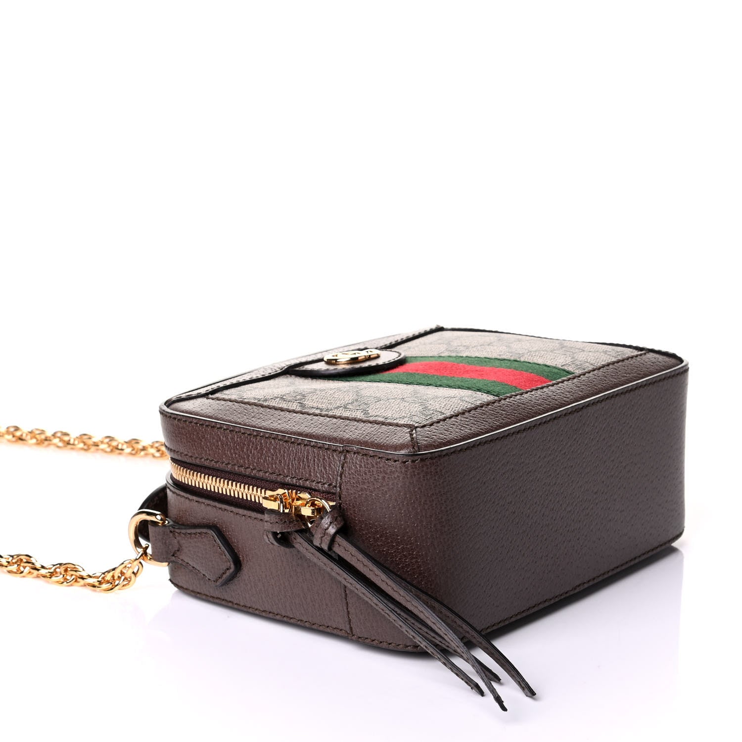 Gucci GG Supreme Monogram Mini Ophidia Top Handle Shoulder Bag Brown 3 of 5