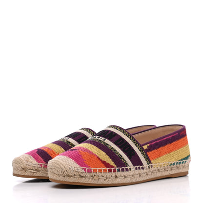 Christian Dior Cotton Embroidered Patchwork Granville Espadrille 38 Multicolor 3 of 11