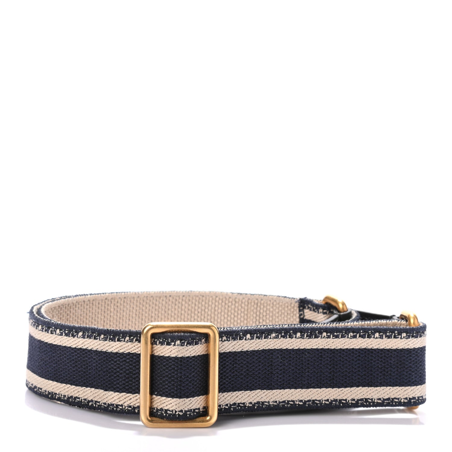 Christian Dior Canvas Embroidered Shoulder Strap Blue 2 of 5