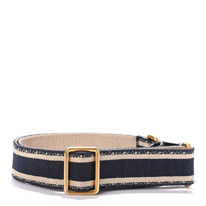 Christian Dior Canvas Embroidered Shoulder Strap Blue 2 of 5