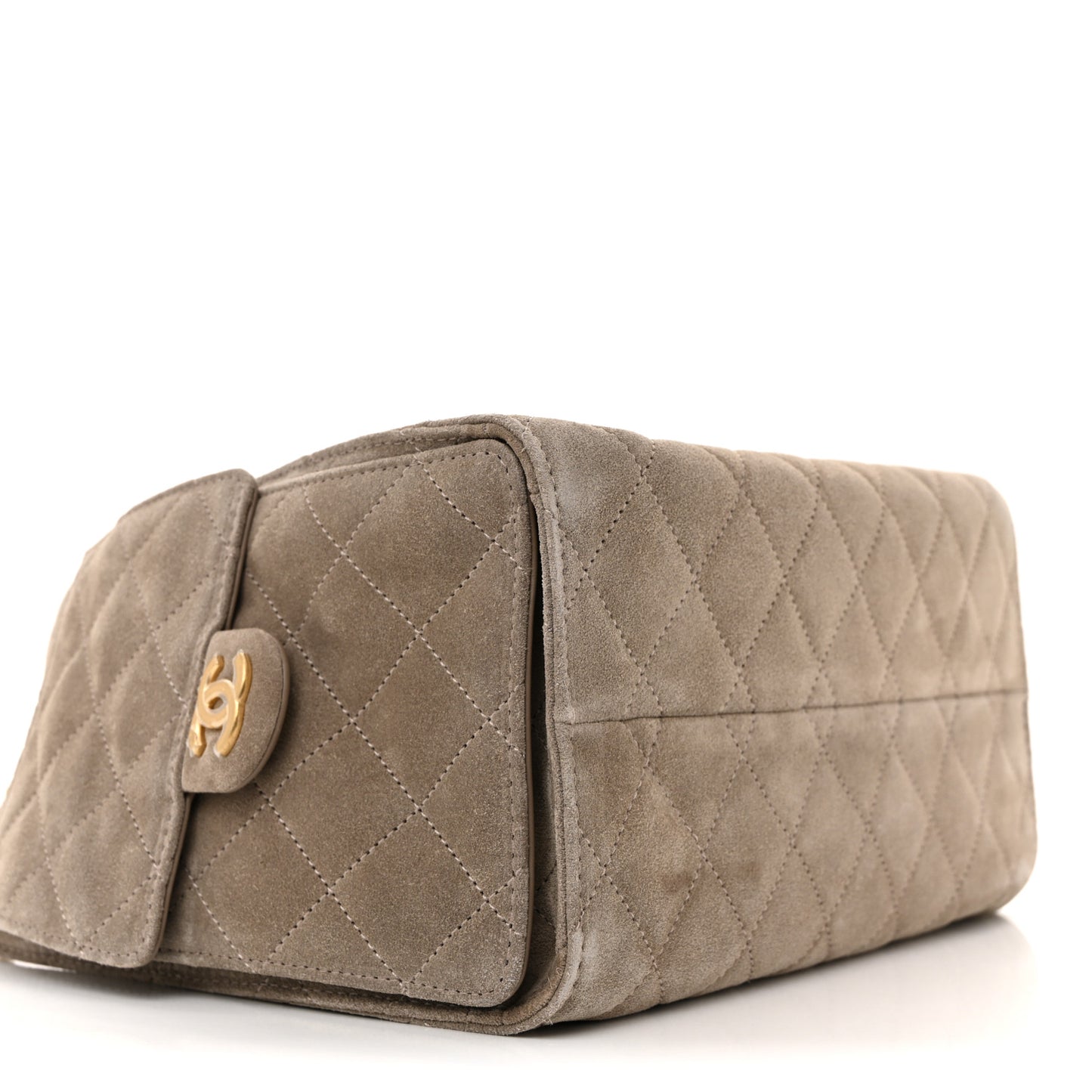 Suede Quilted Small Chanel 25 Handbag Dark Grey
