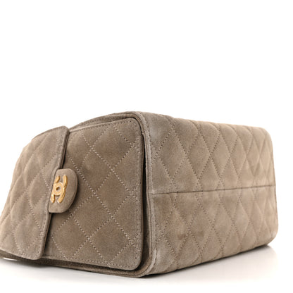 Chanel Suede Quilted Small Chanel 25 Handbag Dark Grey 9 of 11