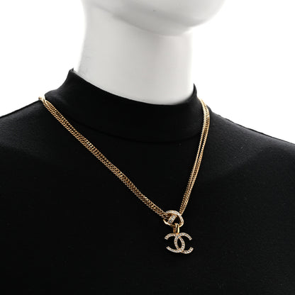Chanel Crystal CC X Drop Multi Strand Necklace Gold 2 of 7