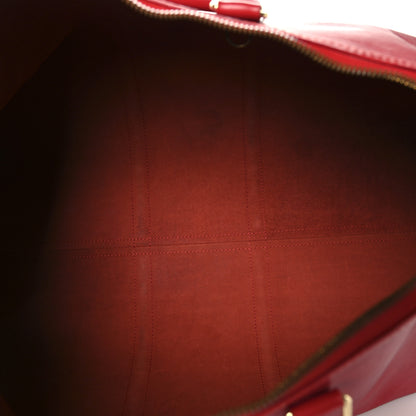 Louis Vuitton Epi Keepall 55 Castillan Red 4 of 12
