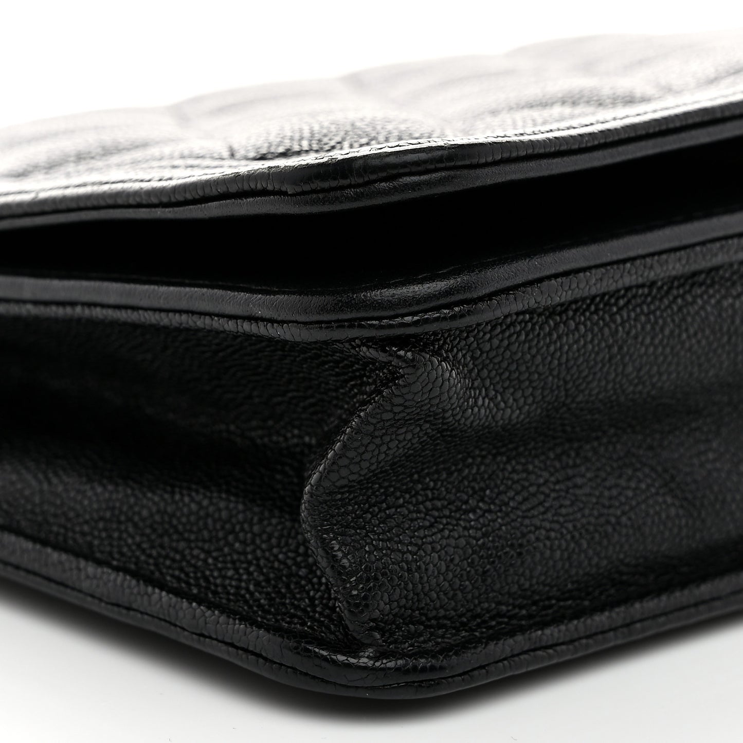 Caviar Quilted Boy Wallet On Chain WOC Black