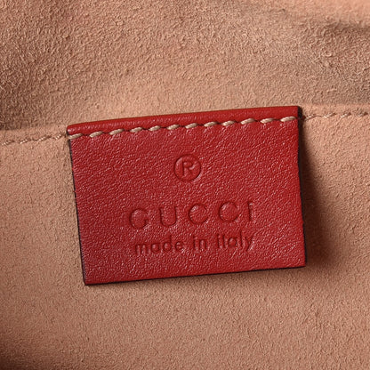 Gucci Calfskin Matelasse Small GG Marmont Chain Shoulder Bag Hibiscus Red 8 of 9