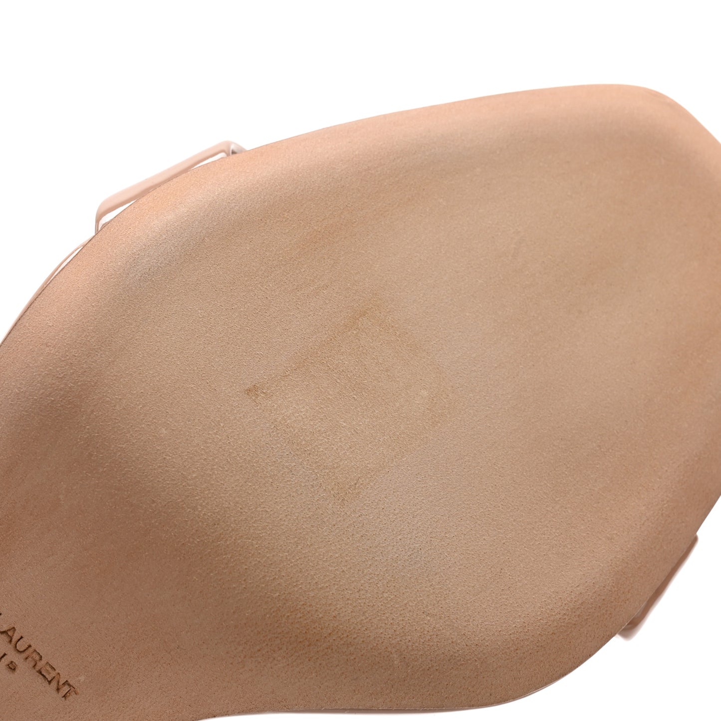 Patent Calfskin Amber 105 Ankle Strap Sandals 39.5 Beige
