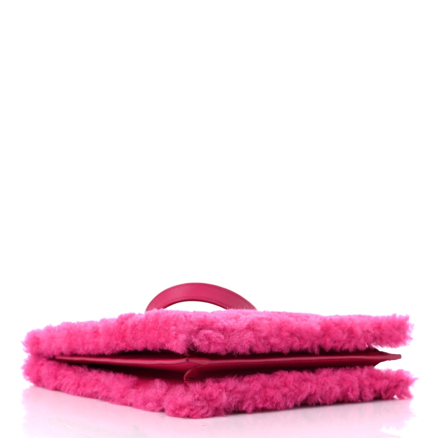 Shearling Quilted Le Maillon Square Crossbody Bag Fuxia
