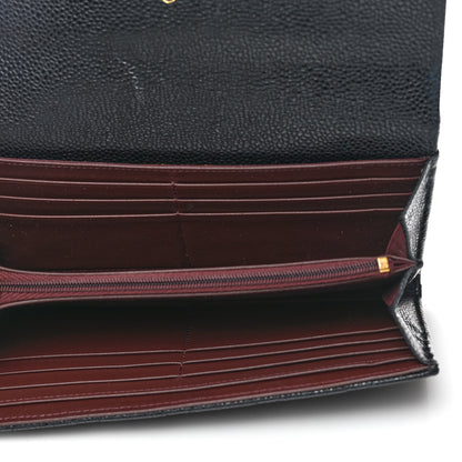 Chanel Caviar Quilted Large Gusset Flap Wallet Black 5 of 7