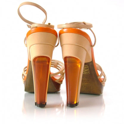 Fendi Leather Platform Heels Pumps Beige 3 of 8