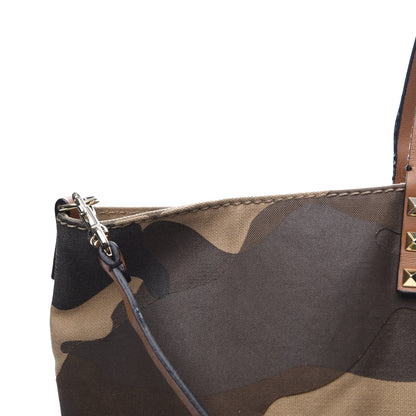 Valentino Garavani Canvas Camouflage Rockstud Reversible Tote 22 of 22