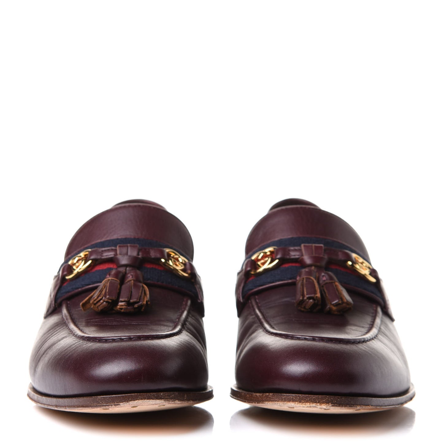Calfskin Web Interlocking G Tassel Loafers 35.5 Ruby Bordeaux