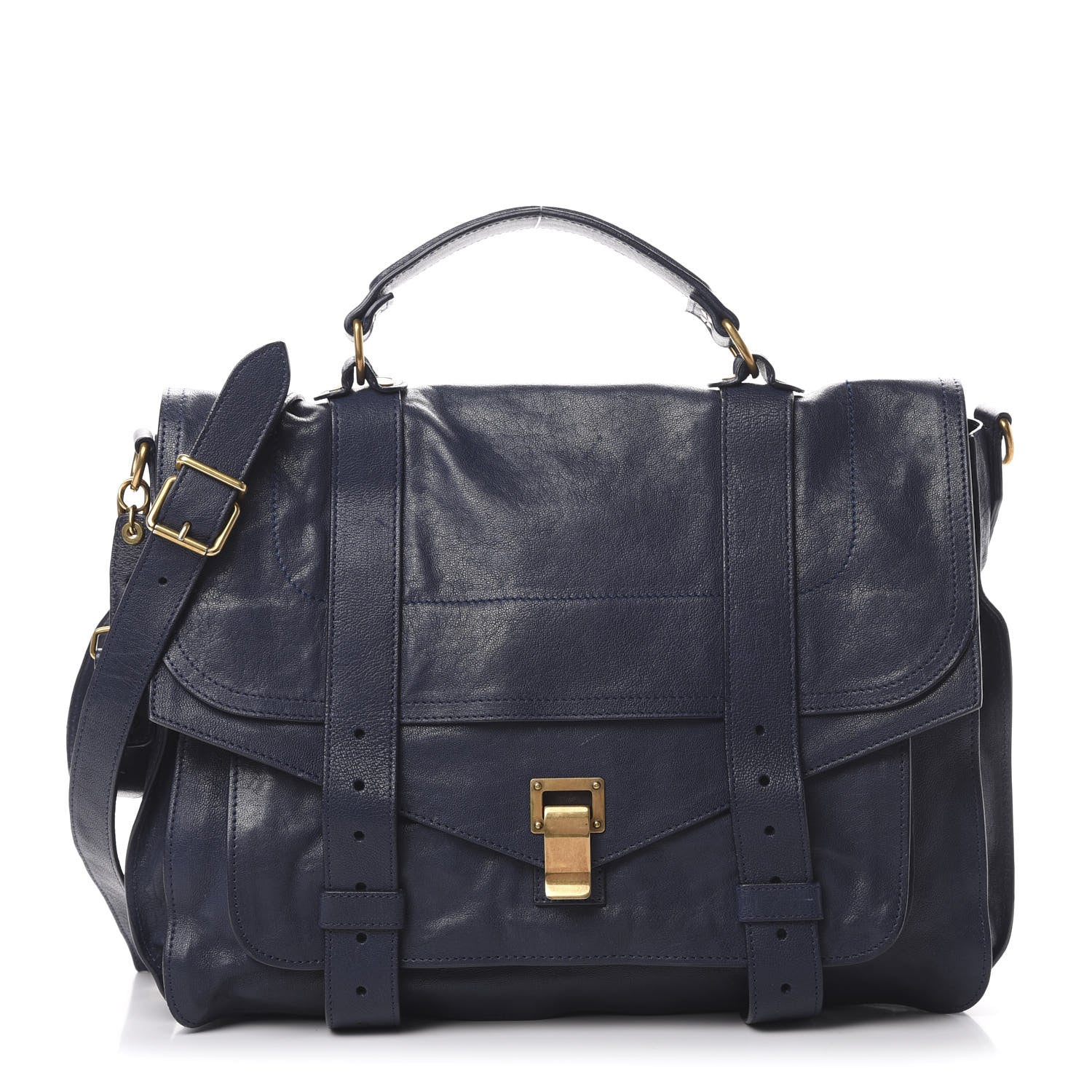 Proenza Schouler Lambskin Large PS1 Satchel Midnight 1 of 10