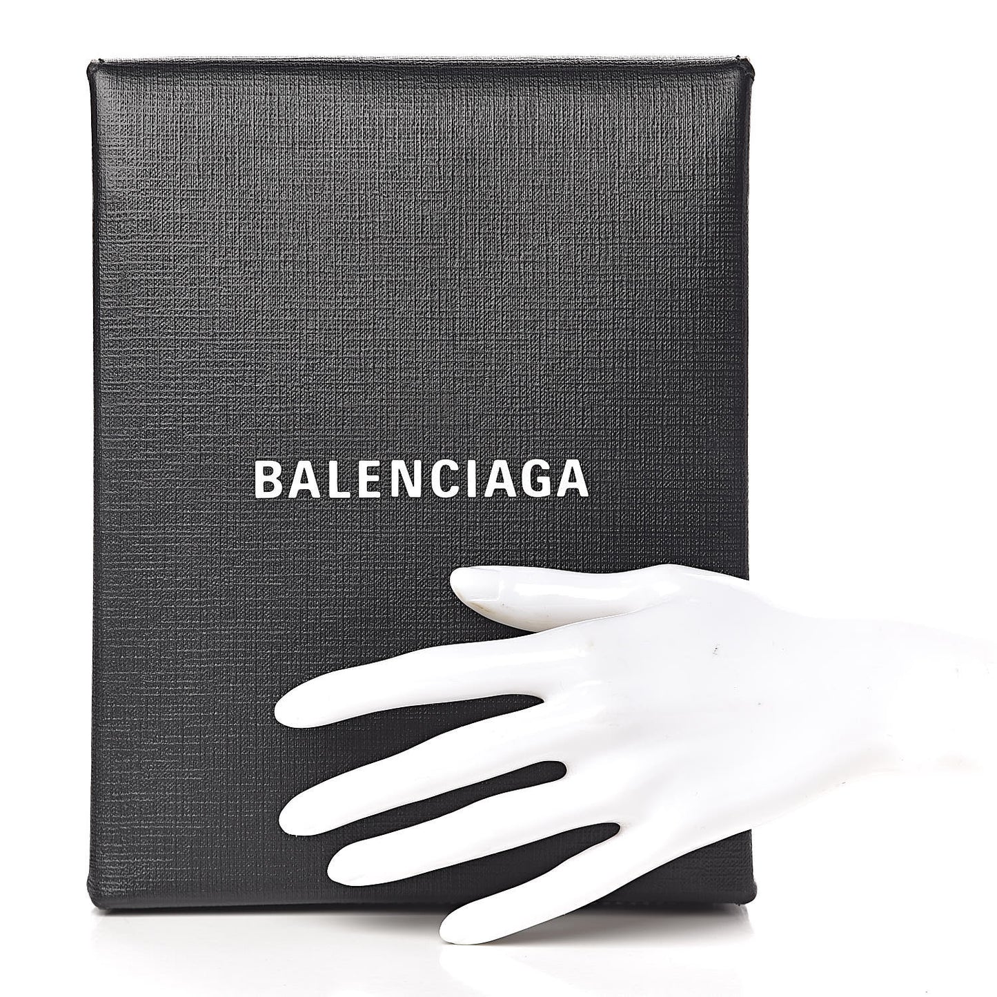 Squared Calfskin Logo Shopping Envelope Clutch Black