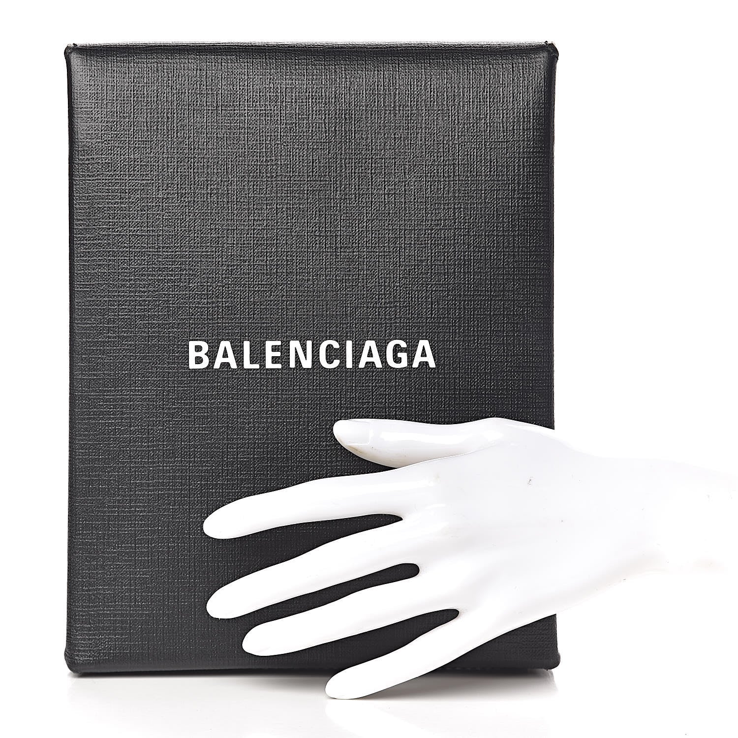 Balenciaga Squared Calfskin Logo Shopping Envelope Clutch Black 2 of 8