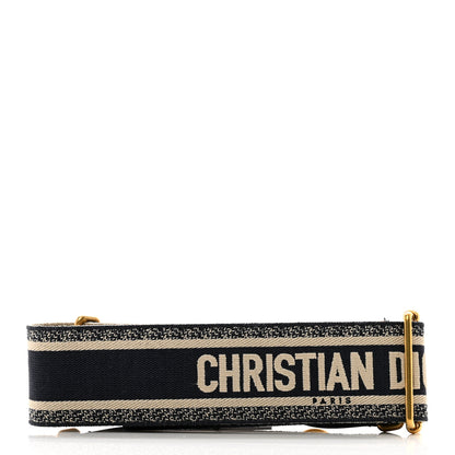 Christian Dior Canvas Embroidered Shoulder Strap Blue 2 of 3